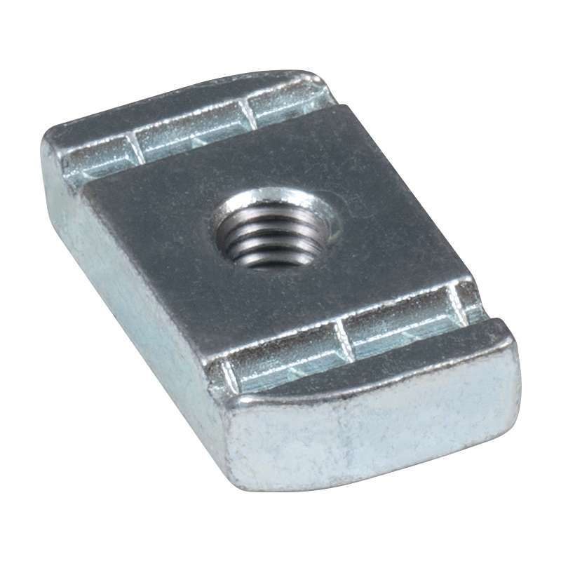 Threaded plate 41/41 partially serrated - M6 - ZN